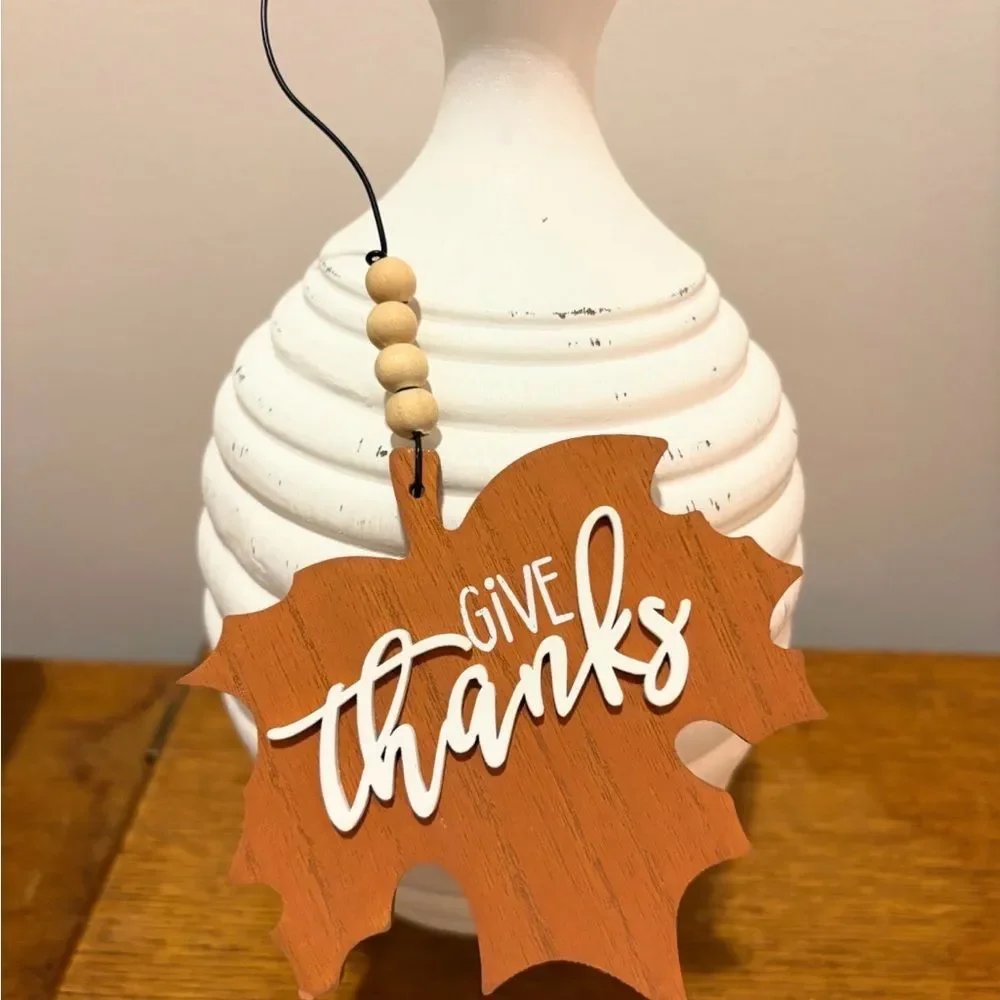 Fall Maple Leaf Bead Hanger for Wall or Tier Tray Decor Autumn/Thanksgiving